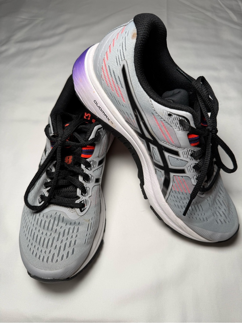Asics GT-1000 8 Gray Purple Orange Running Shoes